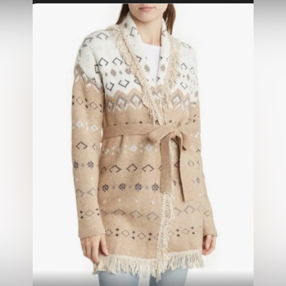 Lucky brand fair isle wrap cozy cardigan